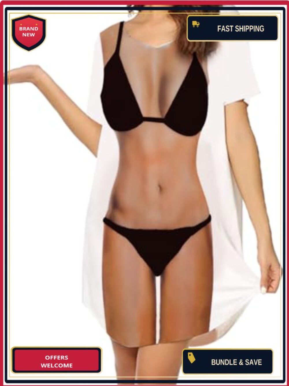 Women's Bikini Cover Up Short Sleeve Beach Shirt Baggy Swimsuit Tunic